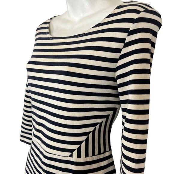 Tabitha Womens Striped Knit 3/4 Sleeve Stretch Cotton Dress Pockets Mini sz 6 - Picture 6 of 16